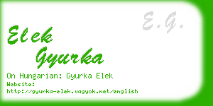 elek gyurka business card